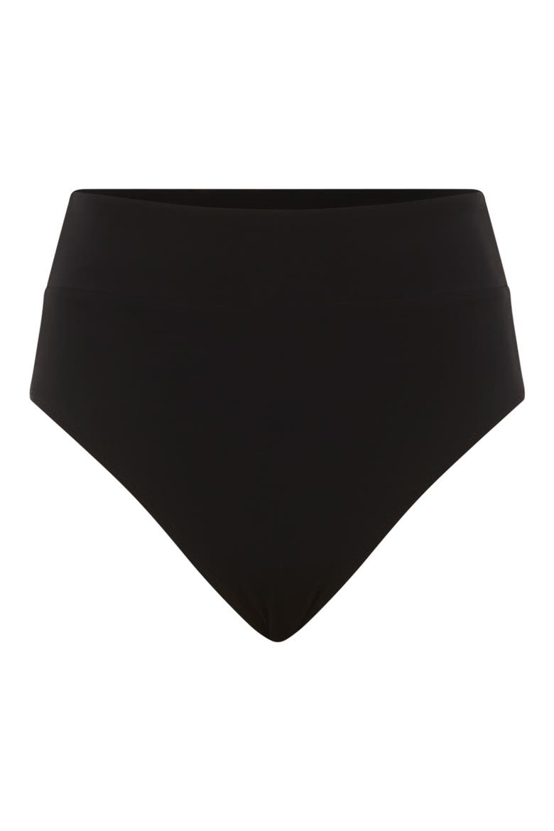 Cristina High Waist Bikini Bottoms, Alternate, color, BLACK