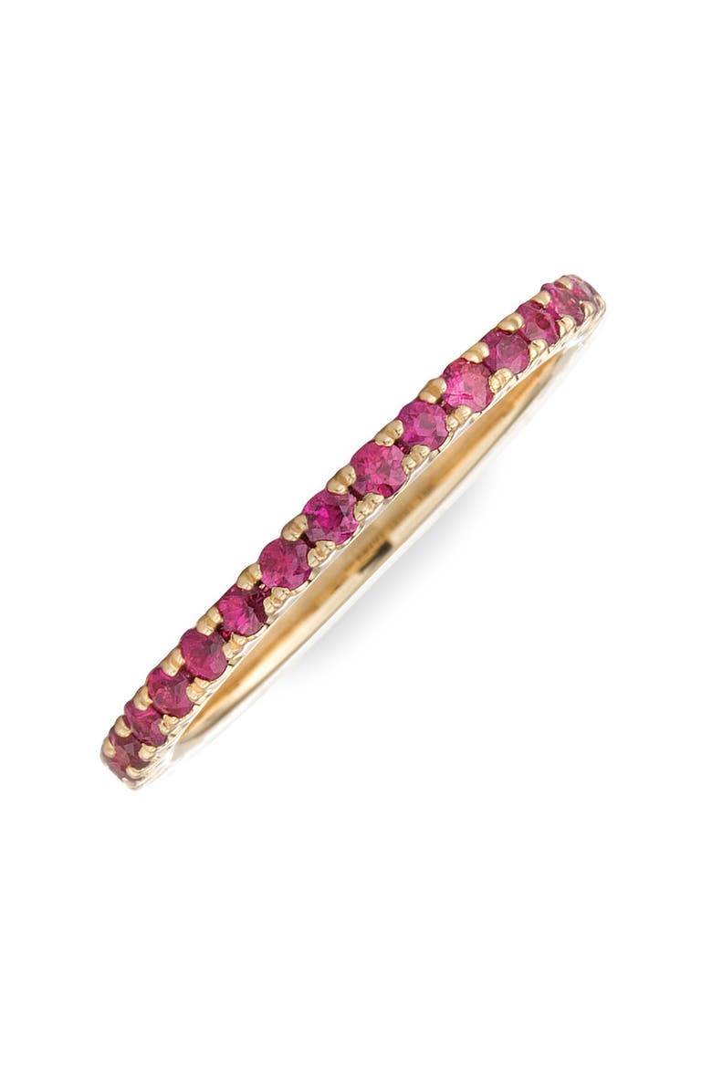Stackable Ruby Ring, Main, color, YELLOW GOLD