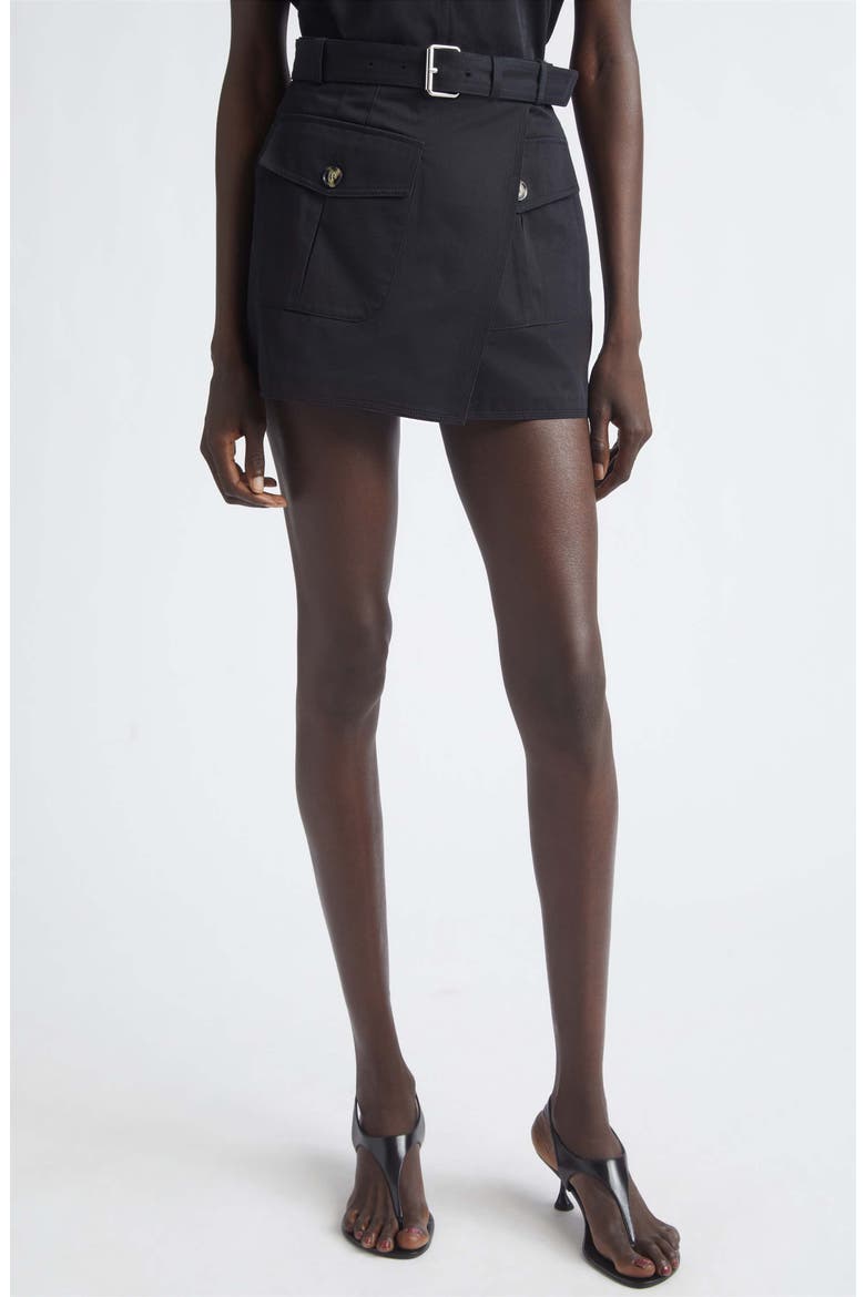 Bruni Cotton Drill Wrap Front Shorts, Main, color, BLACK