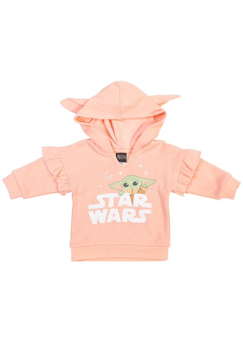 The Mandalorian Grogu Cosplay Hoodie Bodysuit and Pants Set, Alternate, color, Grogu Peach Ivory Mint