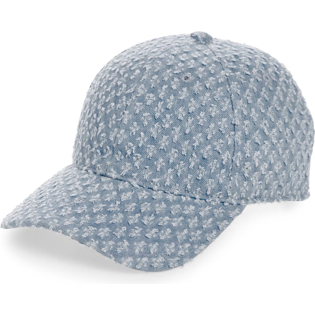 Rag & Bone Harlow Textured Denim Baseball Cap In Denim Tweed