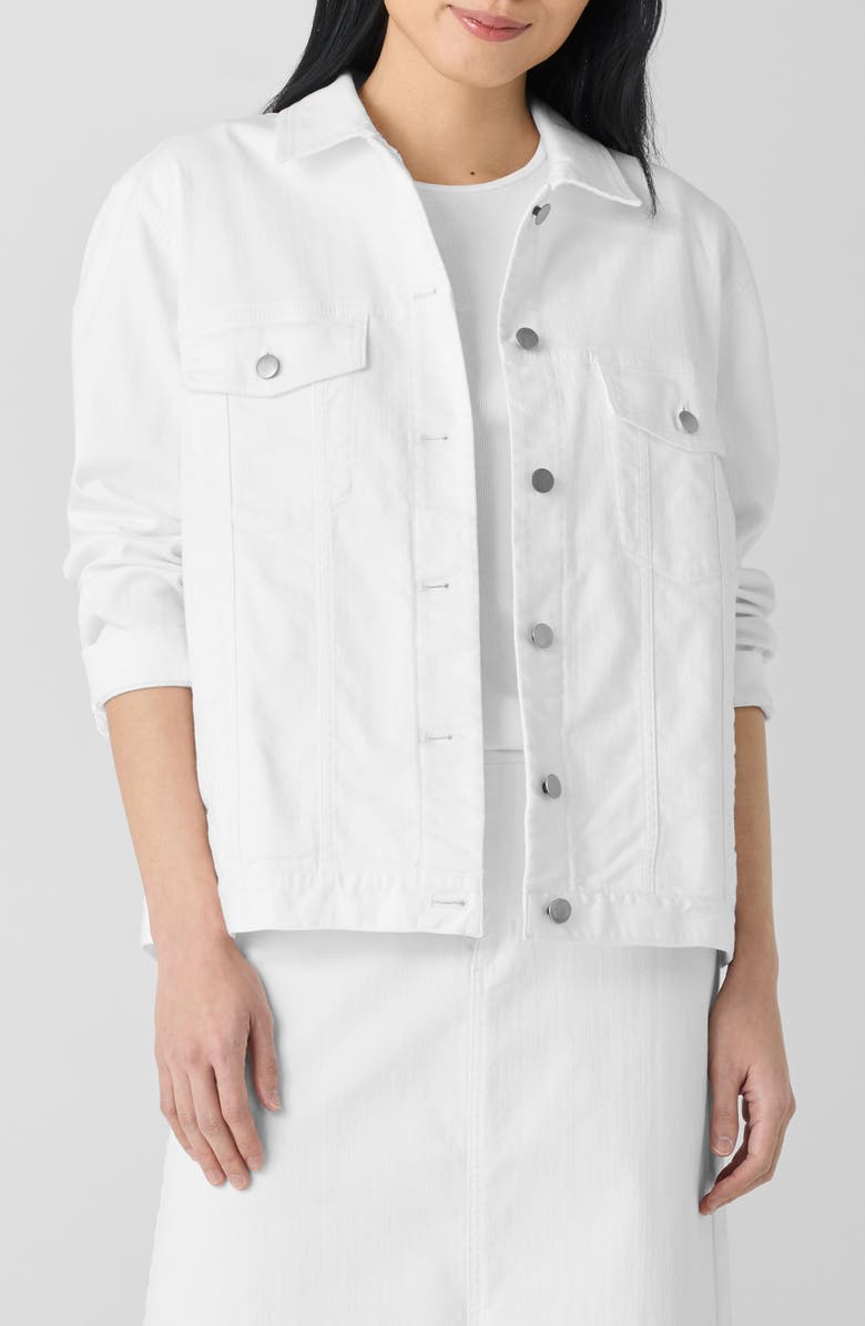 Eileen Fisher Denim Jacket, Main, color, White