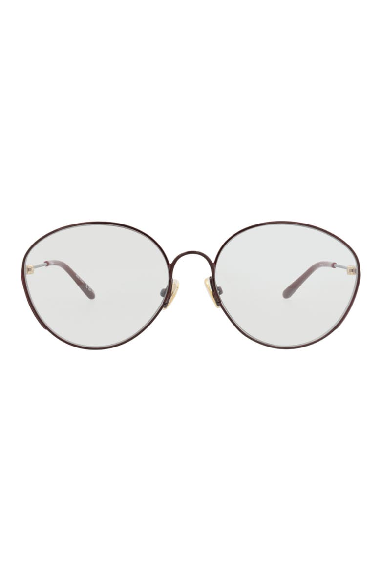 57mm Round Sunglasses, Main, color, BURGUNDY BURGUNDY TRANSPARENT