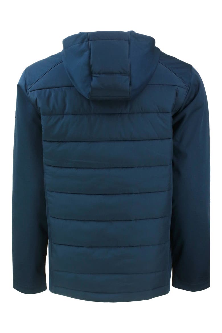 Evoke Hybrid Softshell Hooded Jacket, Alternate, color, NAVY BLUE