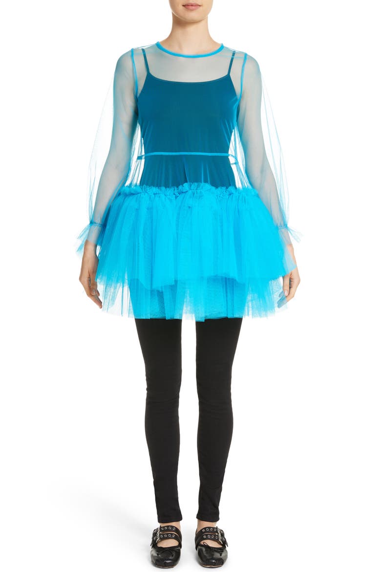 Agatha Tulle Minidress, Alternate, color, BLUE