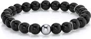 Mr Lowe by Sheryl Lowe Mr Lowe Bead Bracelet with Silver Round Bead and 6 Silver Wavy Disks