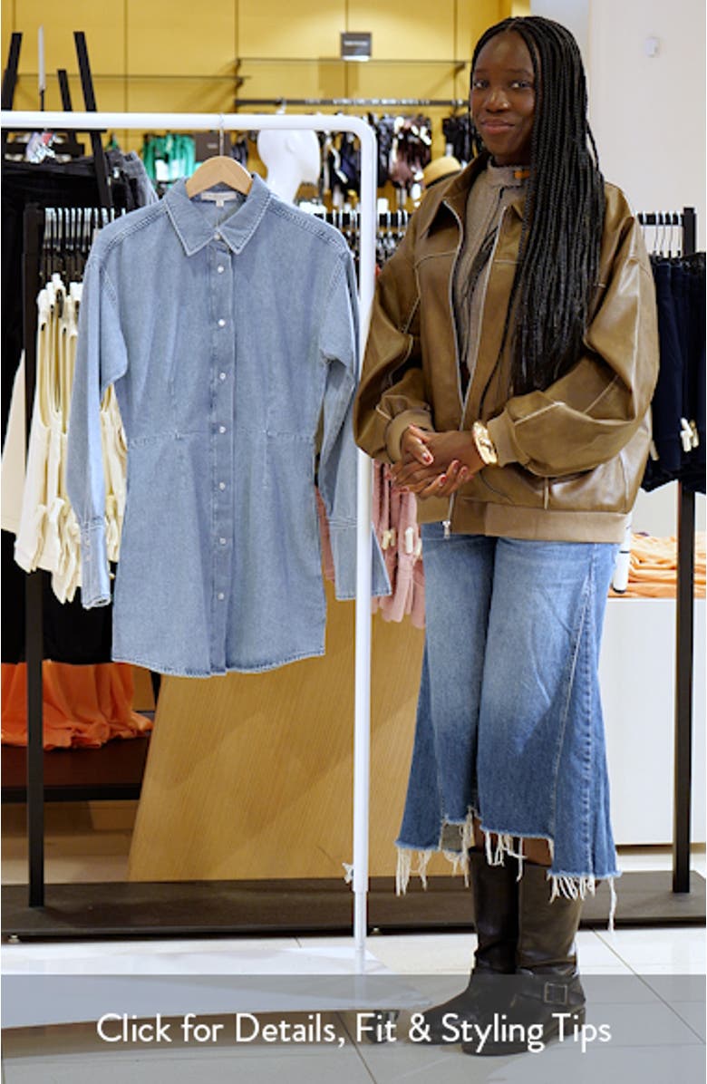 The Eyes On Me Denim Mini Shirtdress, sales video thumbnail