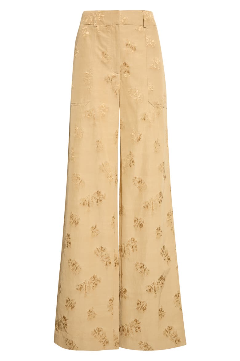 Cole Floral Jacquard Wide Leg Pants, Alternate, color, SAND