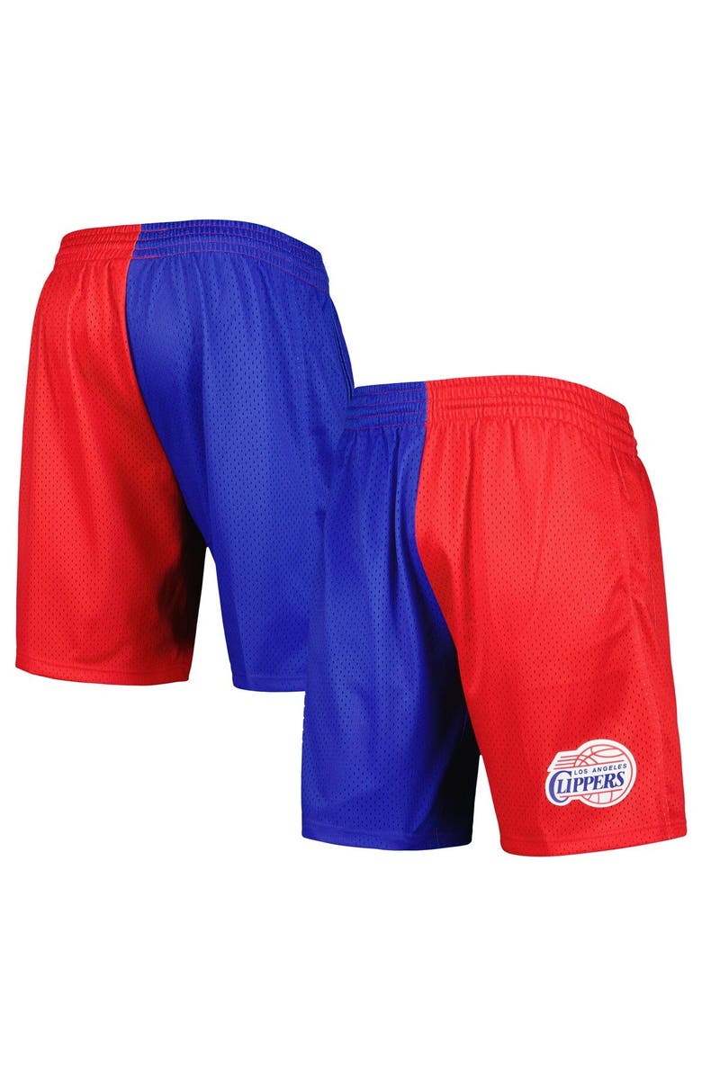 Mitchell & Ness Men's Mitchell & Ness Royal/Red LA Clippers Hardwood Classics 2000 Split Swingman Shorts, Main, color, Royal