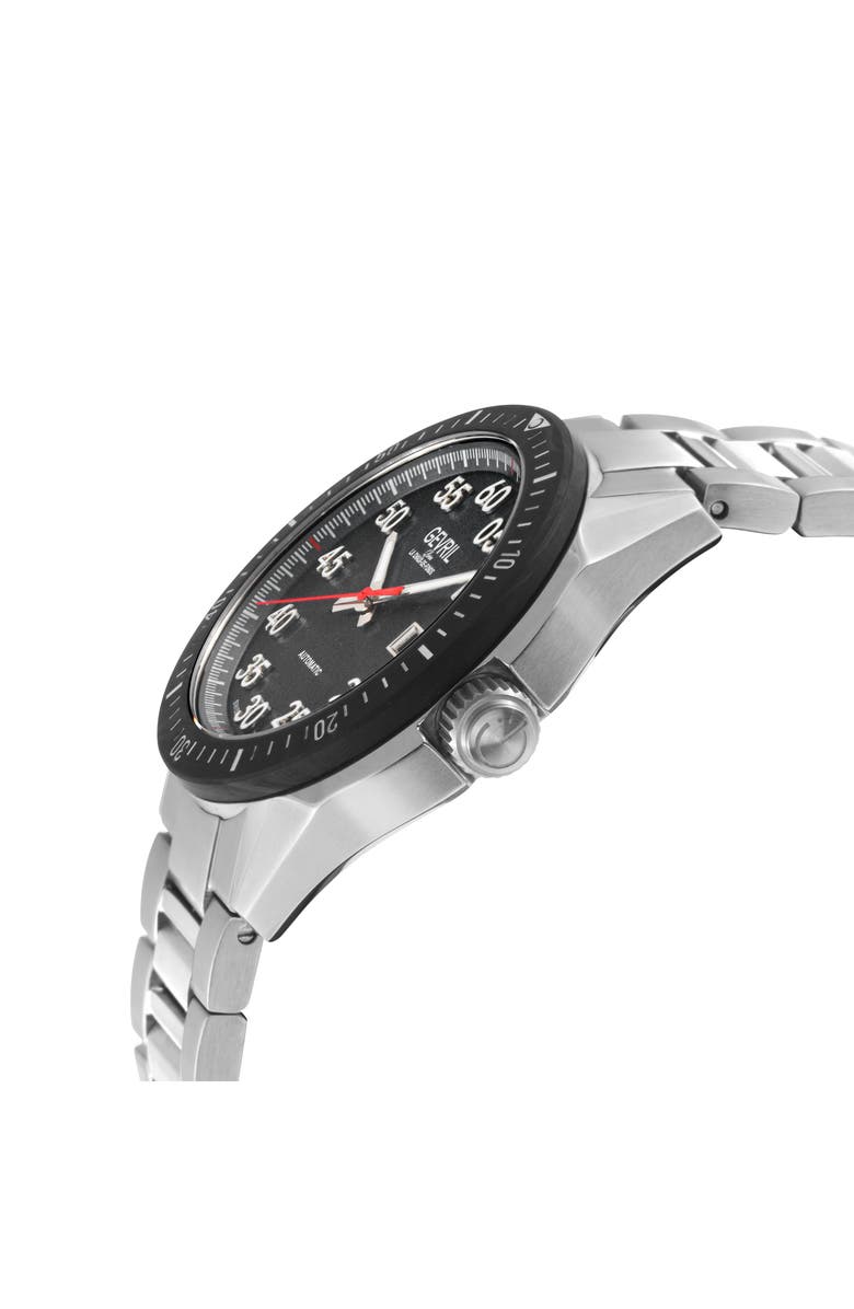 GEVRIL Ascari Three-Hand Automatic Stainless Steel Bracelet Watch, 42mm, Alternate, color, 