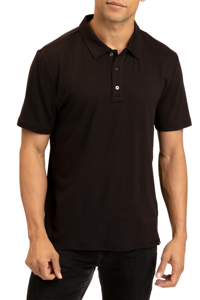 Henrique Luxe Jersey Polo, Main, color, BLACK