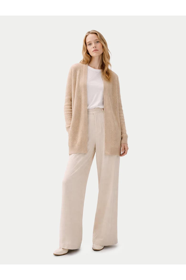 Ajour Knit Open front Cardigan, Alternate, color, beige