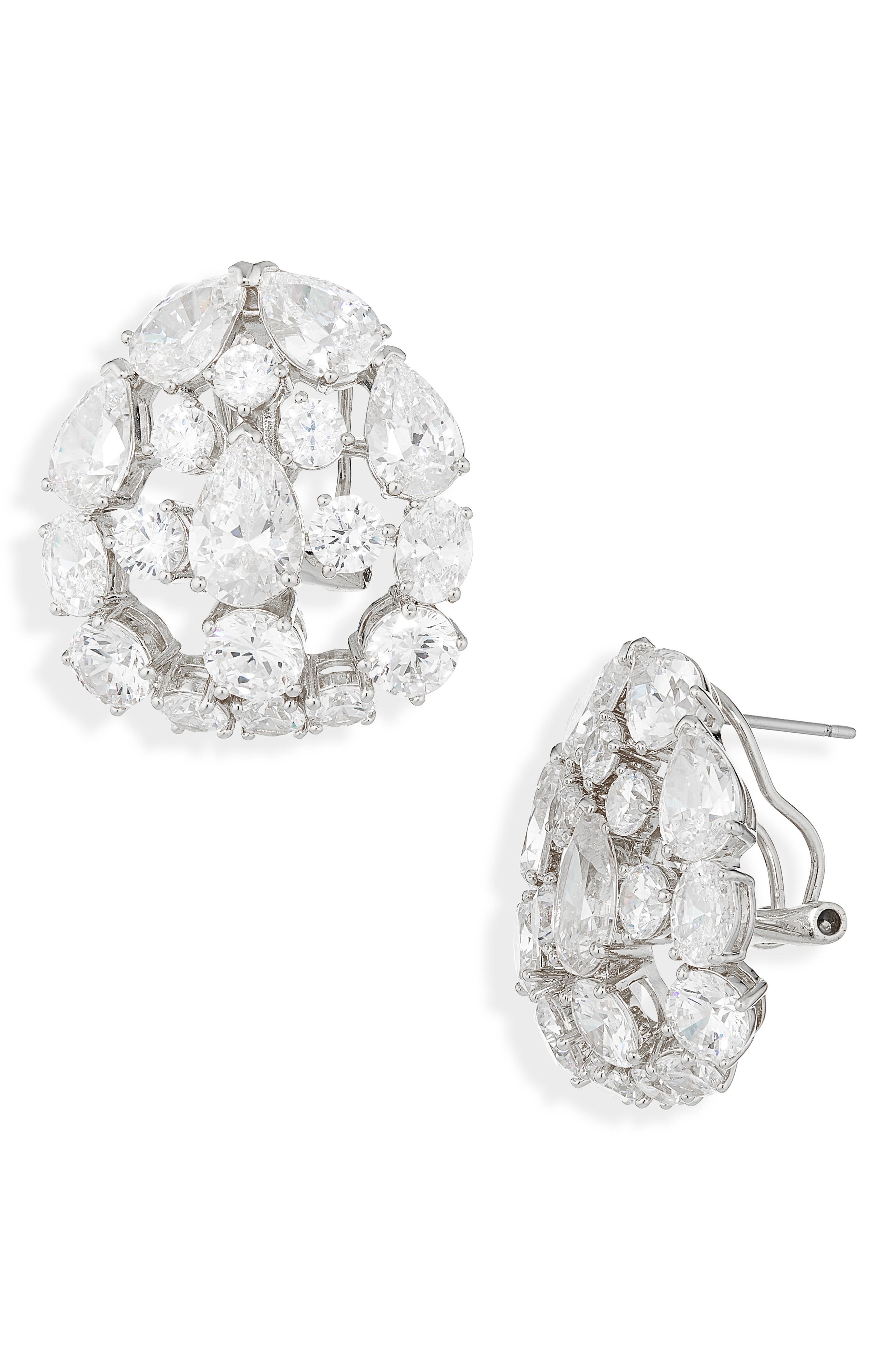 Nadri Halle Button Stud Earrings