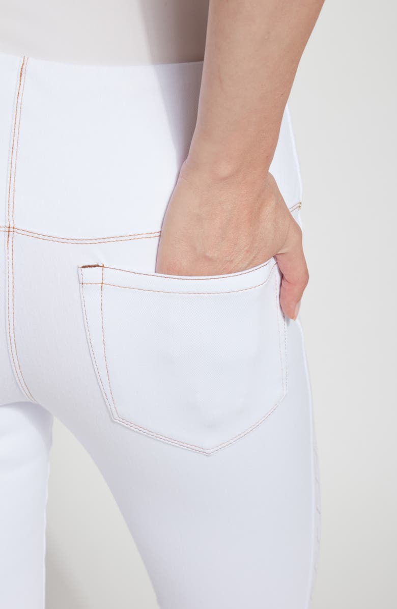 Lysse Zigzag Tulip Hem Crop Skinny Jeans, Alternate, color, White