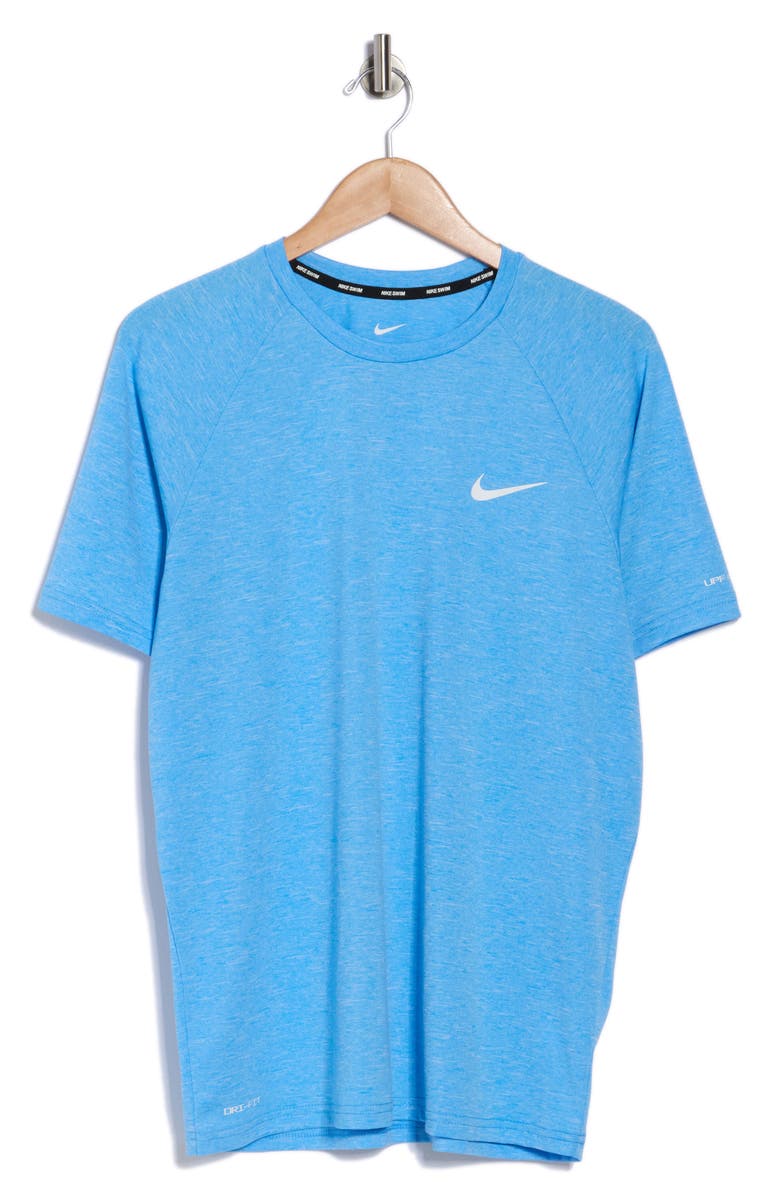 Nike Heathered Hydroguard Swim T-Shirt, Alternate, color, University Blue