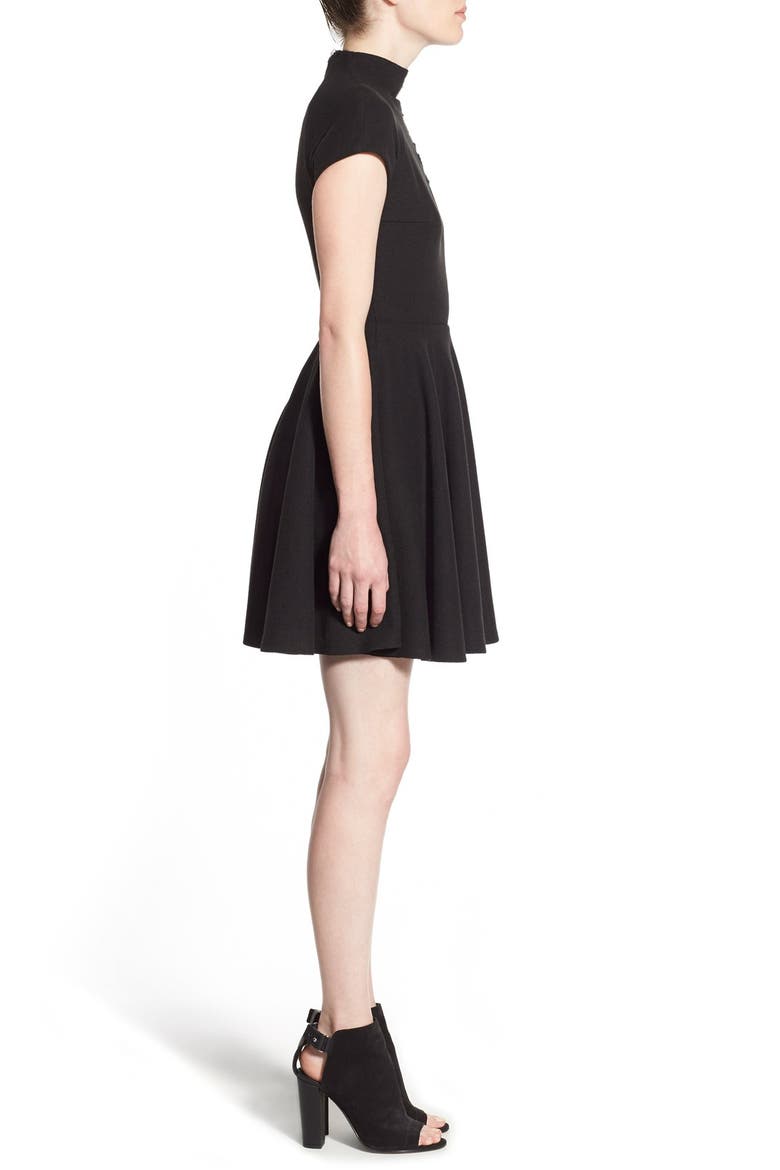 Lace Appliqué Dress, Alternate, color, BLACK