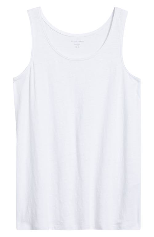 Eileen Fisher Scoop Neck Stretch Organic Cotton Tank In Black