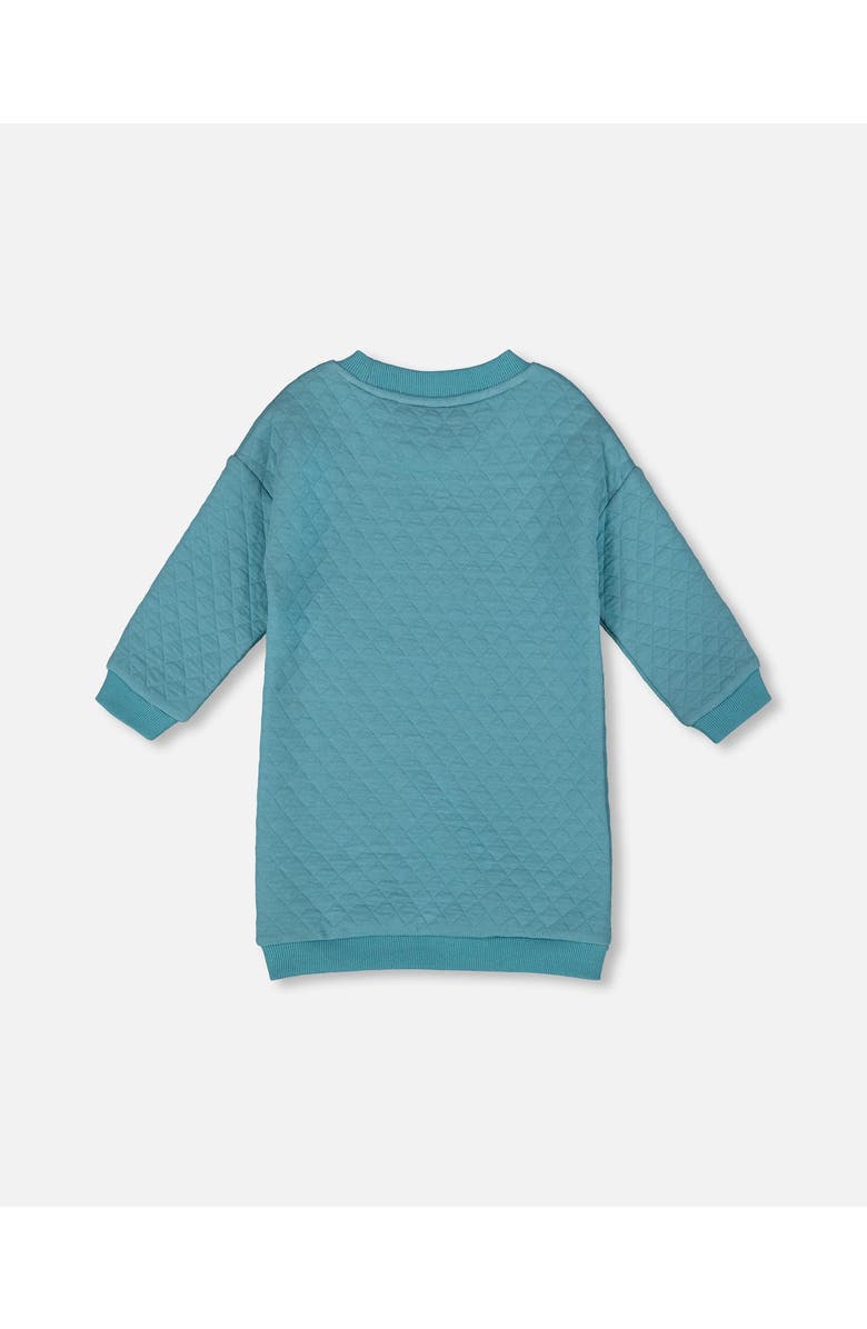 Deux par Deux Quilted Tunic Dress, Alternate, color, Turquoise Blue