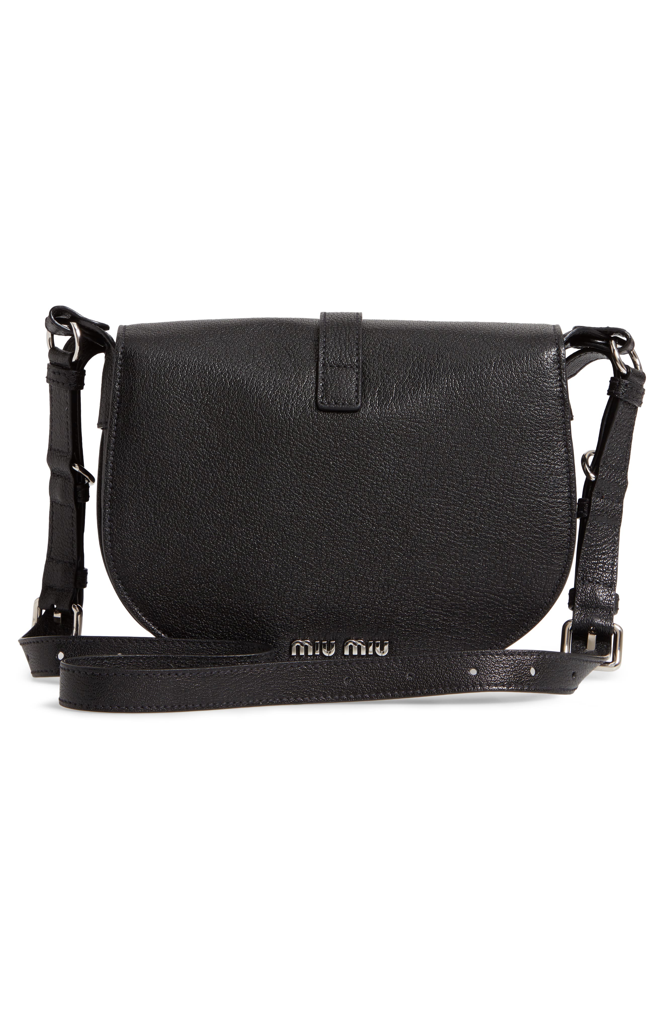 Miu Miu Madras Hunting Leather Crossbody Bag, Alternate, color, 