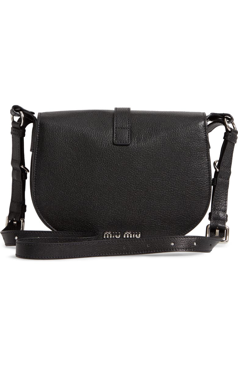 Miu Miu Madras Hunting Leather Crossbody Bag, Alternate, color,