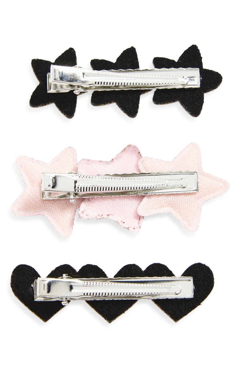 Cara Kids' Set of 3 Snap Clips, Alternate, color, Pink