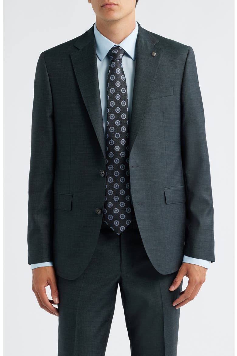 Esprit Dark Olive Mélange Wool Suit, Alternate, color, DARK OLIVE