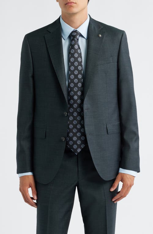 Jack Victor Stacie Trim Fit Solid Black Wool Suit In Green
