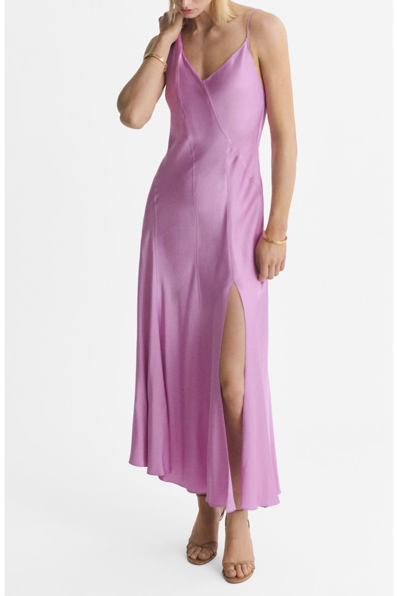 Asymmetric Satin Dress, Main, color, LIGHT/ PASTEL PURPLE