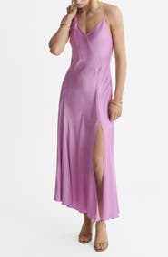MANGO Asymmetric Satin Dress
