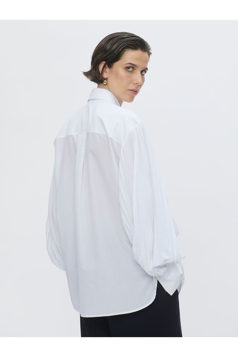 VIOLA Pleated sleeve shirt Black, Alternate, color, White