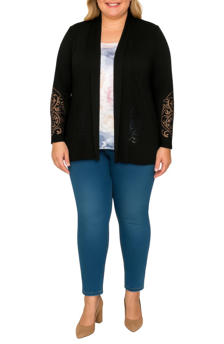 Standards & Practices Burnout Cardigan, Alternate, color, Black