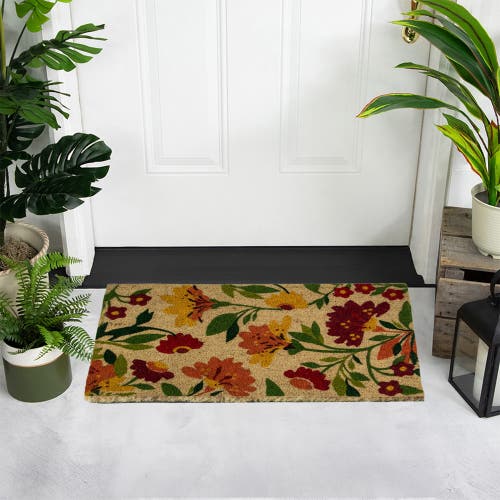 Northlight 18x30 Coir Floral Spring Door Mat In Yellow