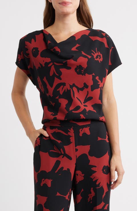 Floral Cowl Neck Top