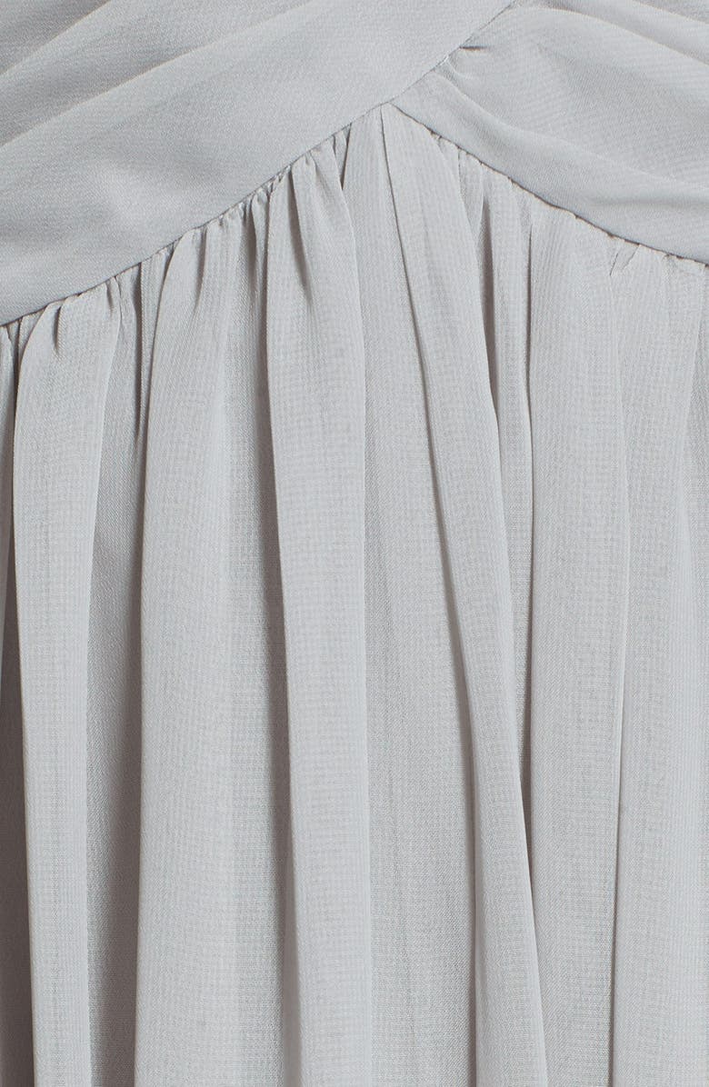 JS Boutique Strapless Ruched Chiffon Gown, Alternate, color, 