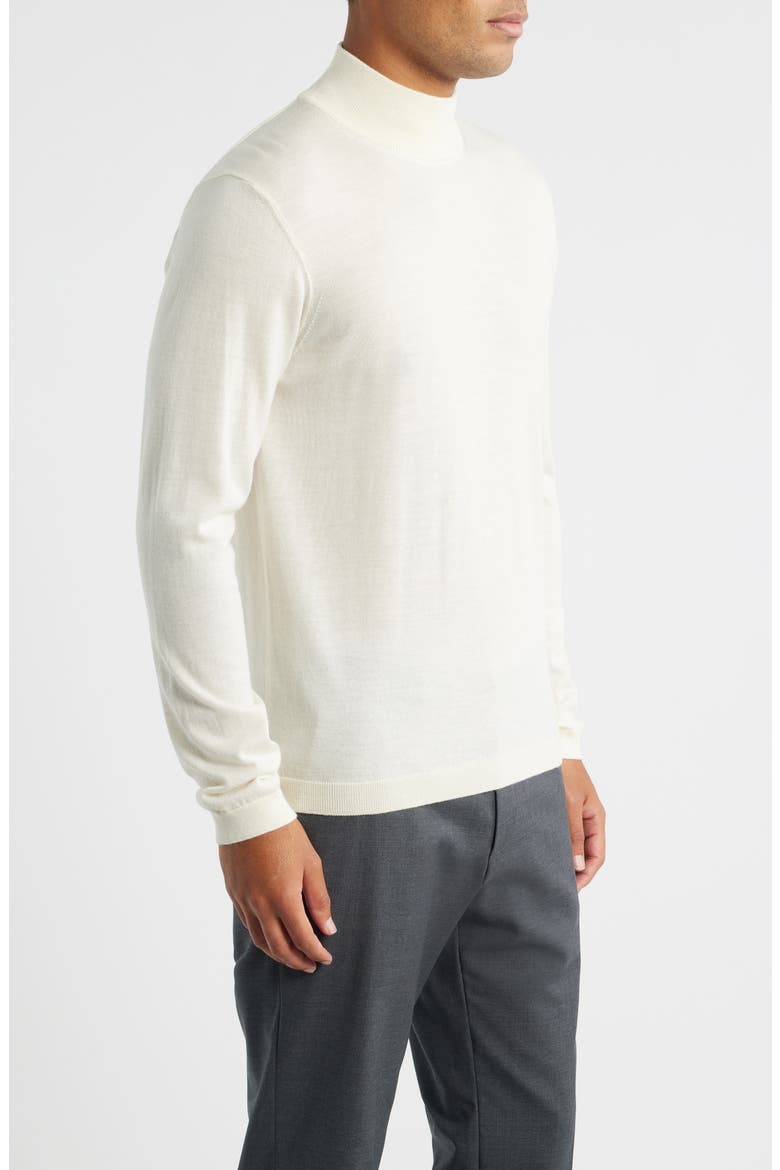 Mock Neck Wool & Silk Sweater, Alternate, color, ECRU