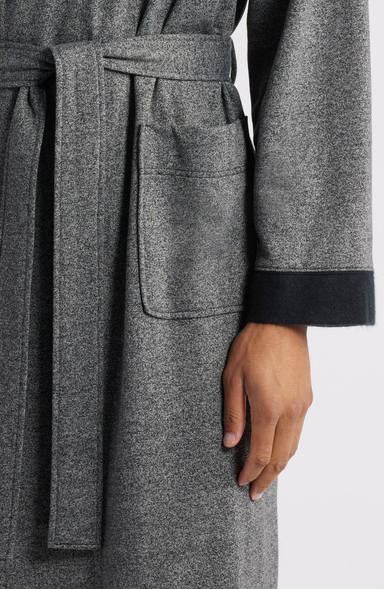 Majestic International Feel Good Fleece Robe, Alternate, color, Marled Black