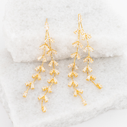 Starfish Project Graceful Willow Zircon and Gold Dangle Earrings