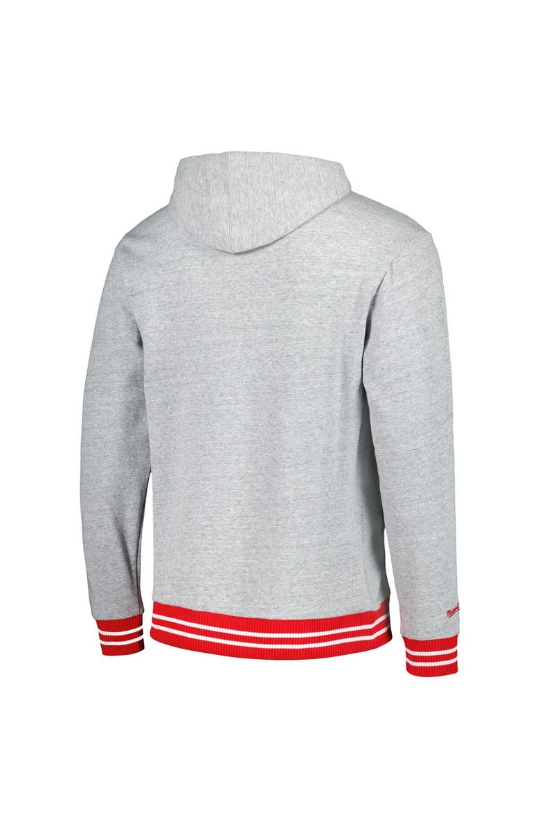 Mitchell & Ness Men's Mitchell & Ness Heather Gray Ohio State Buckeyes Pullover Hoodie, Alternate, color, Heather Gray