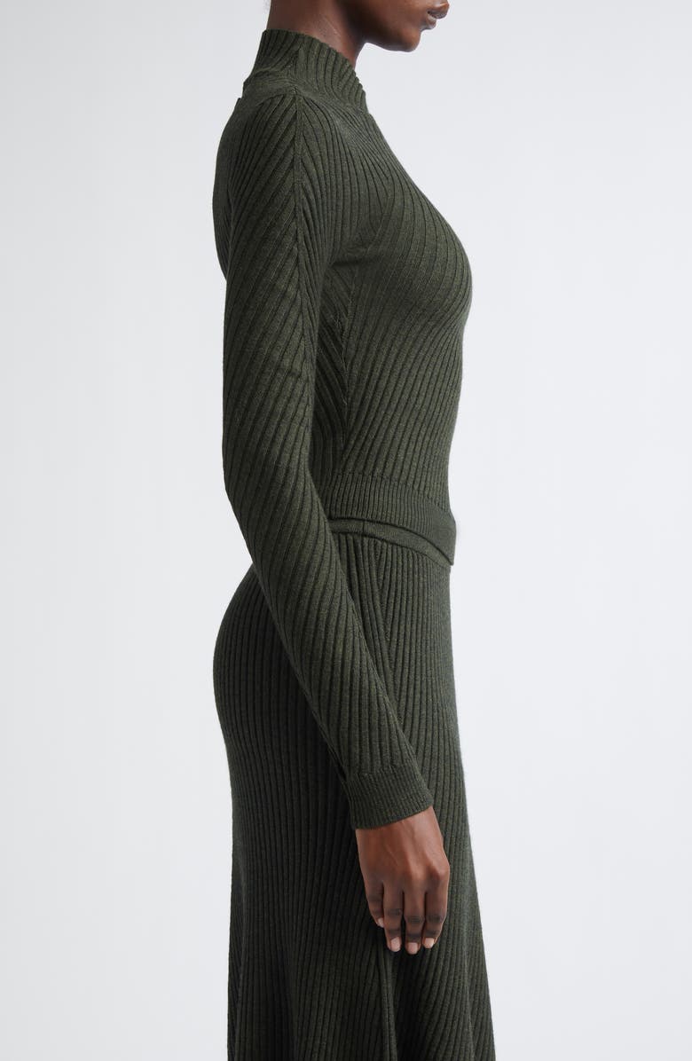 Victoria Beckham Merino Wool Rib Sweater, Alternate, color, Oregano