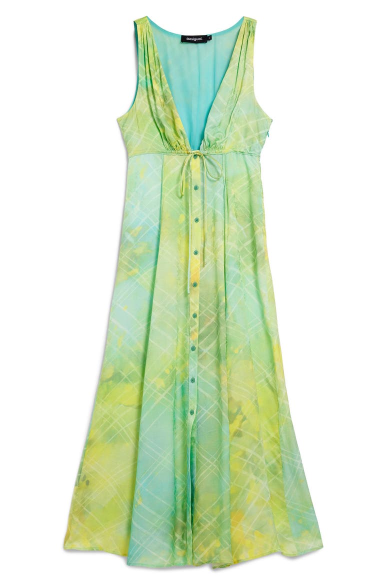 Sleeveless A-Line Midi Dress, Alternate, color, LIGHT GREEN