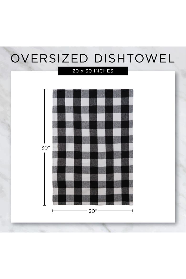 Windowpane Oversized Washed Waffle Dishtowel Set/2, Alternate, color, Barn Red