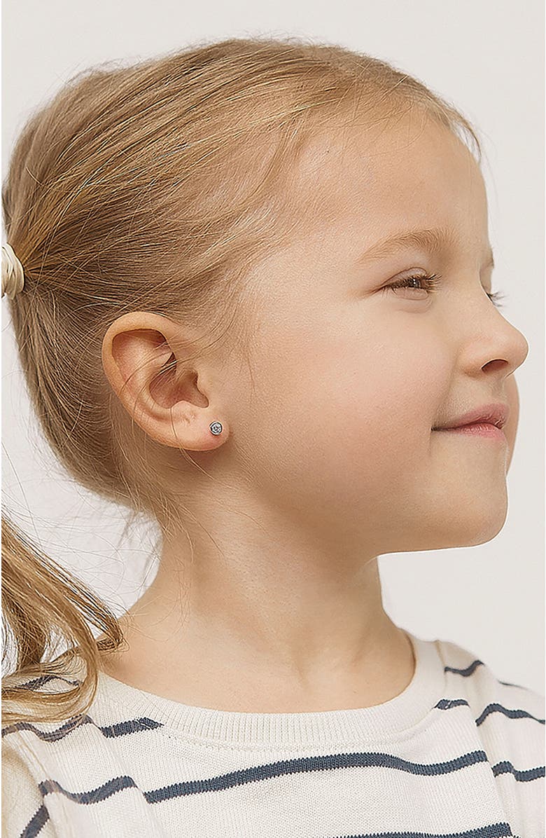 In Season Jewelry Bezel Set Solitaire Earrings, Alternate, color, Silver