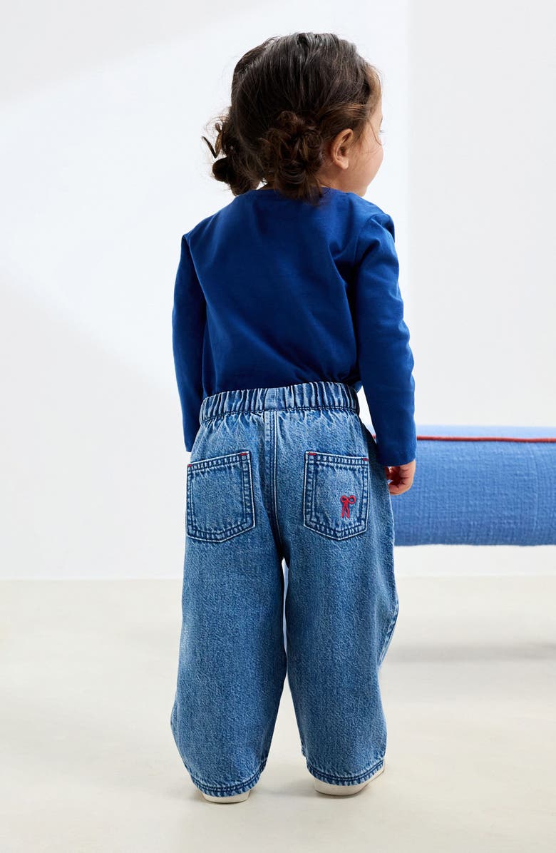 NEXT Kids' Bow Laser Wide Leg Jeans, Alternate, color, Blue