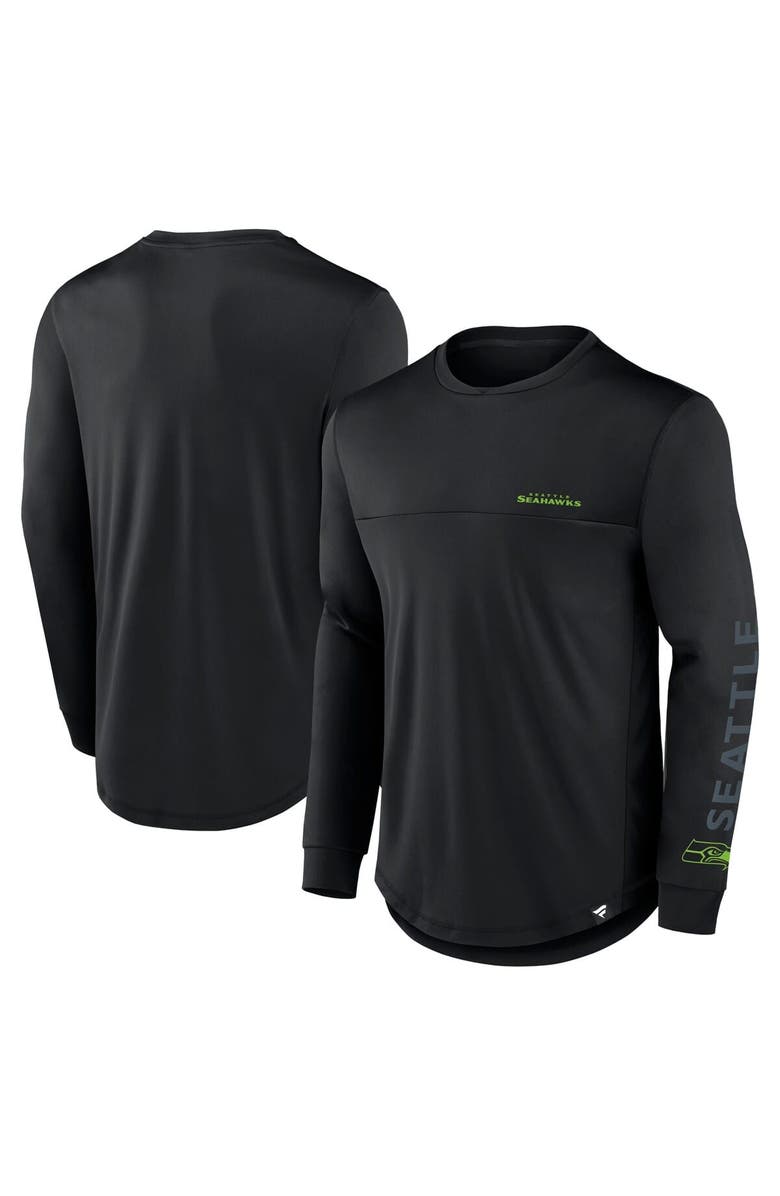 FANATICS Men's Fanatics Black Seattle Seahawks Blackout Long Sleeve T-Shirt, Alternate, color, Black