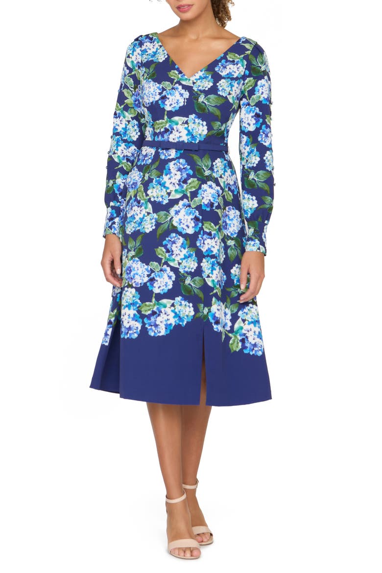 Briony Floral Midi Dress, Main, color, DEEP NAVY