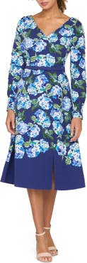 Kay Unger Briony Floral Midi Dress