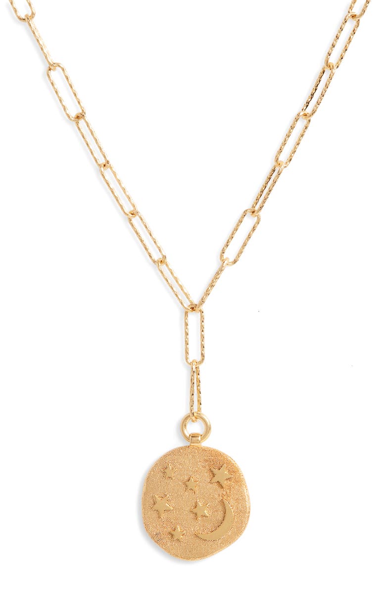 Madewell Shimmer Disc Pendant Necklace, Main, color, 