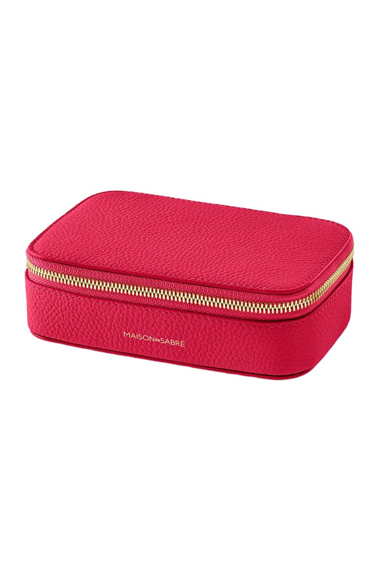 Leather Jewellery Case, Alternate, color, Shibuya Fuchsia