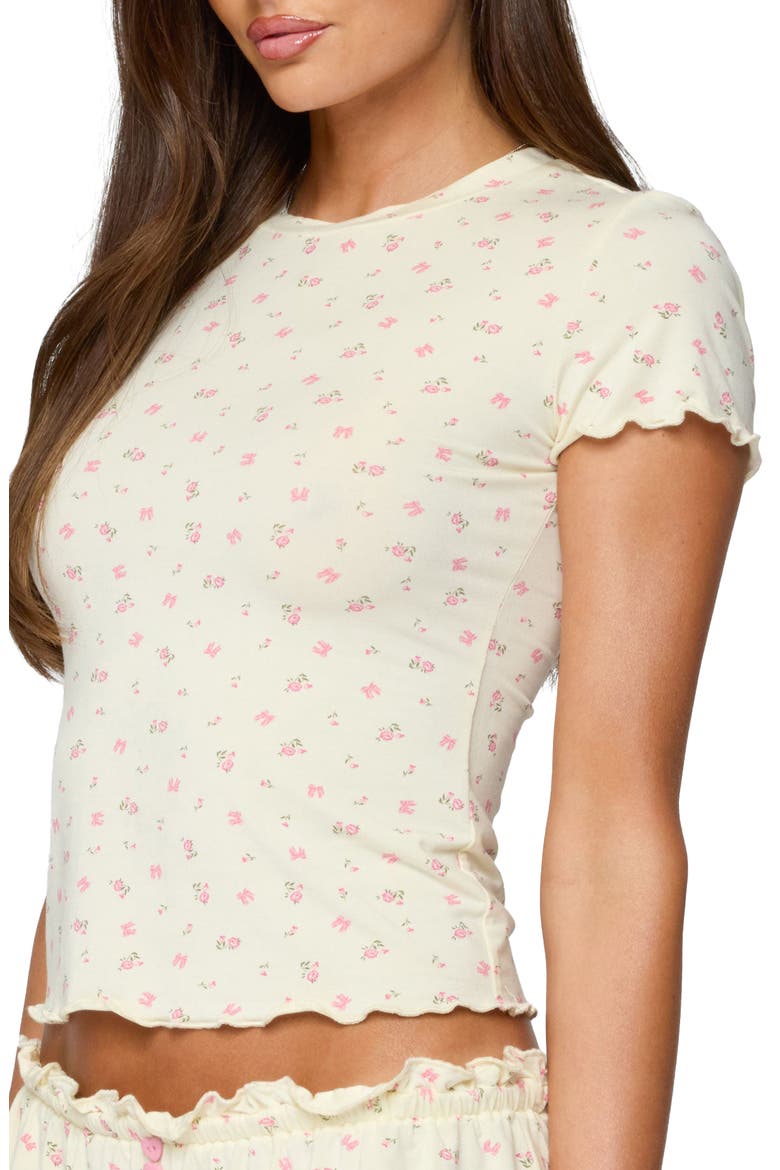 Florence Floral Print T-Shirt, Alternate, color, YELLOW