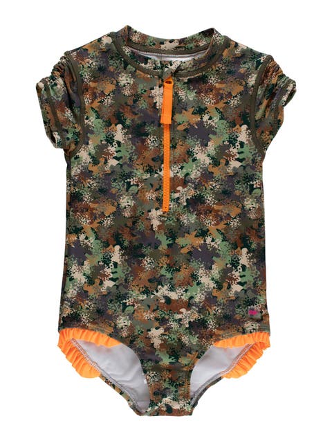 Girls Short Sleeve UPF50+ One Piece Rash Guard (Big Kid)